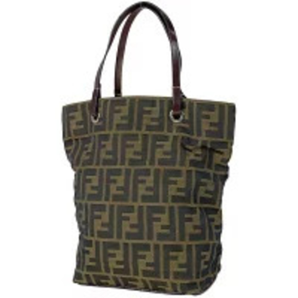 Fendi Zucca handbag tote bag canvas brown